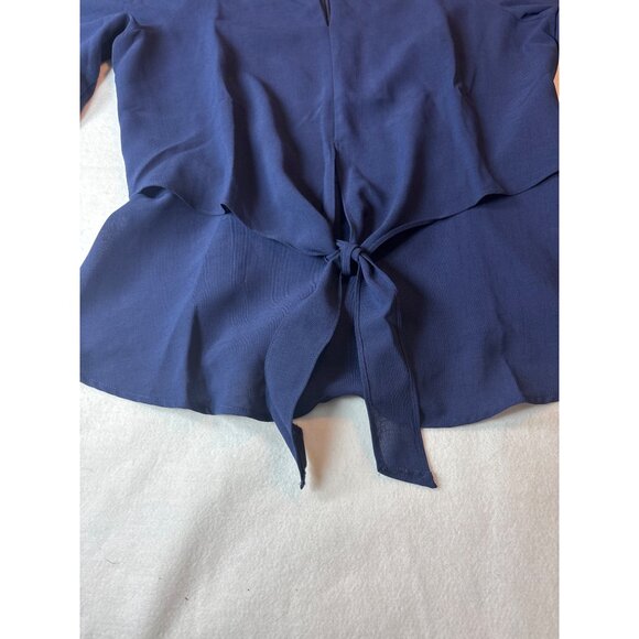 Allegra K Womens Blue Tie Waist Blouse size M - Picture 4 of 12
